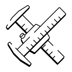 A sketchy style icon representing measuring calliper
