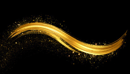 Abstract Golden Wave with Glitter Sparkle Effect