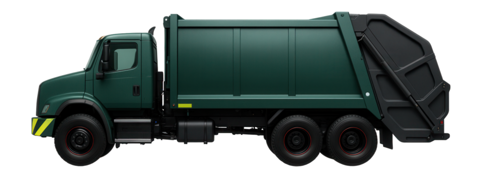 Heavy-duty garbage truck with reinforced bumper and large compactor