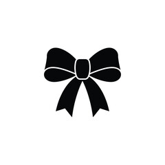 Silhouette of Isolated Decorative Bow on Transparent Background Monochromatic