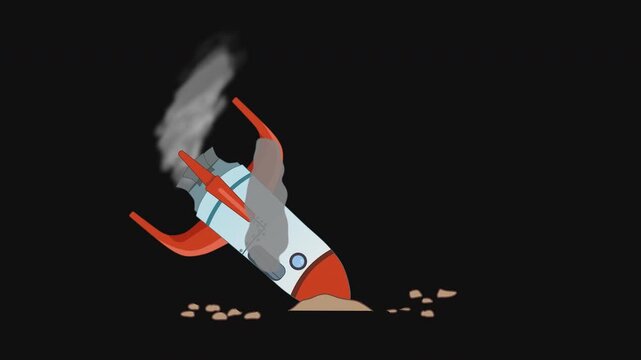 Cartoon Rocket Crash &ndash; Transparent Background