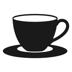cup of tea silhouette on white background