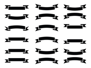Ribbon banner set. Simple ribbons. Vector illustration
