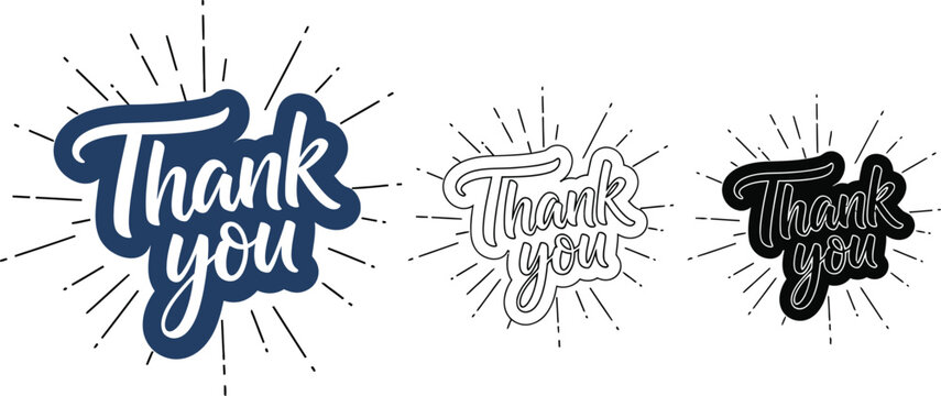 Thank you vector graphic design elements for cards and gifts thank you message appreciation concept