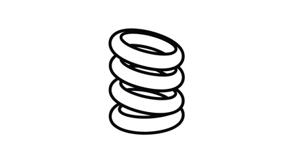 Simple Black and White Coil Spring Illustration