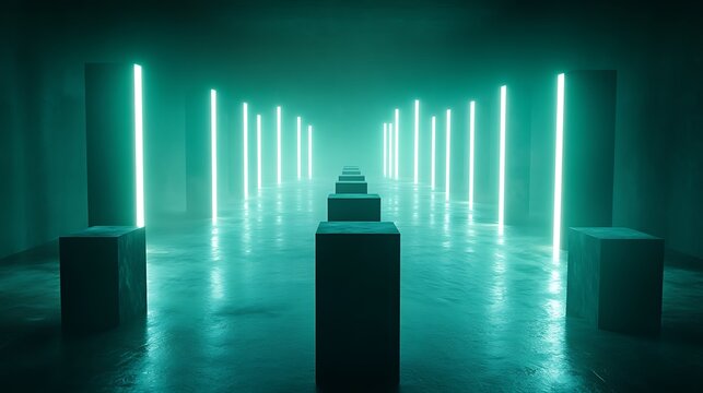 Futuristic neon pathway