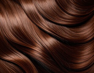 Close-up of rich brown wavy hair