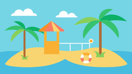 Obraz premium summer beach vector illustration