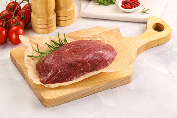 Raw beef meat uncocked steak