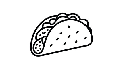 Simple Line Art Taco Illustration