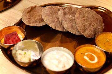 Navratri vrat thali on brass plate