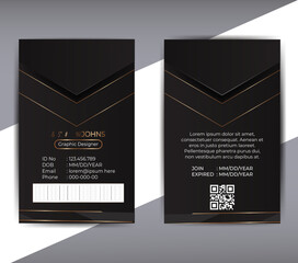 creative modern Stylish black and gold luxury branding office or collage and any place personal use admit card