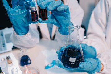 Modern Empty Science Laboratory With Microscopes, Test Tubes And Other Laboratory Equipments
