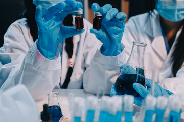 Modern Empty Science Laboratory With Microscopes, Test Tubes And Other Laboratory Equipments