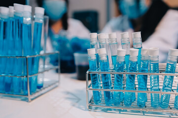 Modern Empty Science Laboratory With Microscopes, Test Tubes And Other Laboratory Equipments