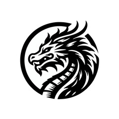 Fototapeta premium Dragon shield emblem logo icon design