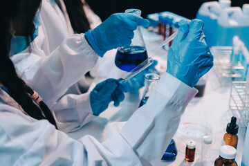 Modern Empty Science Laboratory With Microscopes, Test Tubes And Other Laboratory Equipments