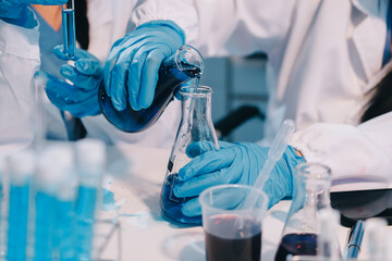 Modern Empty Science Laboratory With Microscopes, Test Tubes And Other Laboratory Equipments