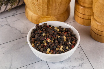 Pepper corn mix in the bowl