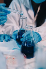 Modern Empty Science Laboratory With Microscopes, Test Tubes And Other Laboratory Equipments