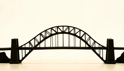 Obraz premium Black model bridge on neutral background with minimalistic design 