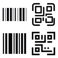 qr code square icon vector illustration 