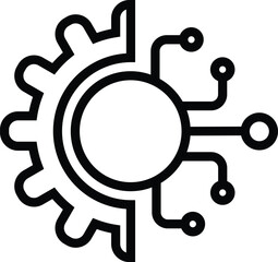 Modern digital transformation line icon in outline style. Perfect for AI tech, automation, innovation, digital strategy, web design, mobile apps, and technology services.