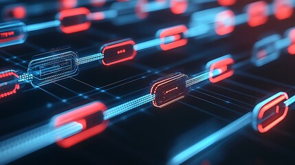 Abstract digital chain links