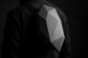 Geometric Backpack Design: A Modern Fusion of Art and Functionality in Monochrome
