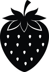 Juicy Red Strawberry Vector Illustration – Fresh Ripe Fruit on White Isolated Background – Detailed Organic Berry Clipart