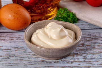 Homemade mayonnaise sauce dip cream