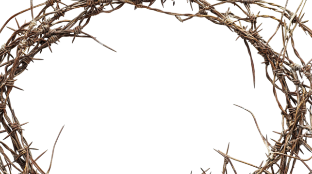 Natural frame made of tree branches isolated on white background