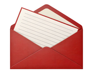 Red Envelope with White Letter Isolated on Transparent Background PNG