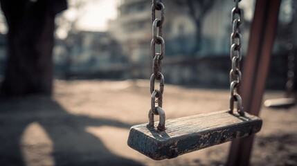 Empty swing in a park
