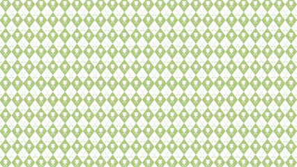 Repeating pattern of green and white diamonds with trophy and golf club icons scattered throughout