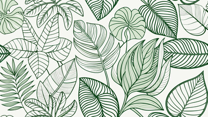 seamless background with leaves