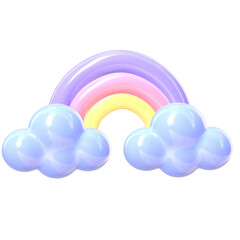 Cute 3D Pastel Rainbow Illustration