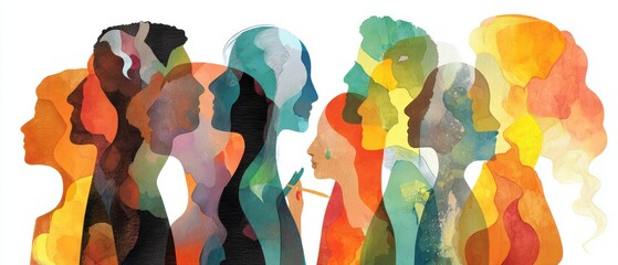 Diverse silhouettes illustrating unity and identity.