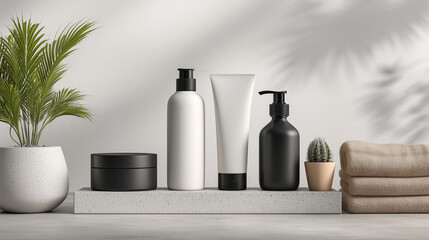 Minimalist Personal Care & Cosmetic Products 3D Mockup