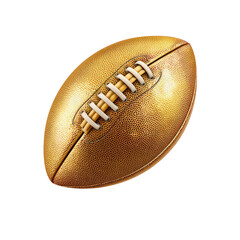 Shiny Gold Football Isolated On White Background