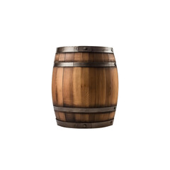 Obraz premium Rustic Wooden Barrel: A classic wooden barrel stands as a symbol of traditional craftsmanship, exuding a sense of history, warmth, and artisanal quality.