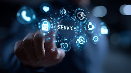 Fototapeta premium Digital Service Solutions Concept