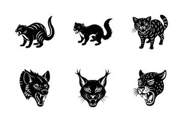 Angry faces vector Design black and white 