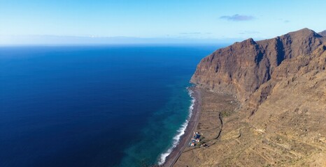 Fototapeta premium Coastal and mountain views with a beautiful blue horizon