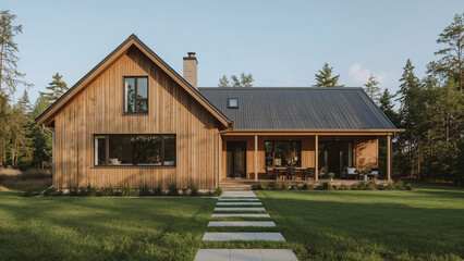 Scandinavian Modern Home – Wooden Cladding and Natural Light in Contemporary Architecture