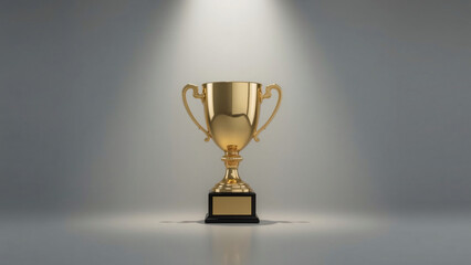 Minimalist Trophy Award – Elegant Gold and Crystal Prize with Clean Background for Recognition and Achievement