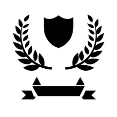 Vintage educational coat of arms set with university college and academy elements isolated vector illustration. Laurel wreaths, shields, ribbons illustration for awards,badges, and branding designs
