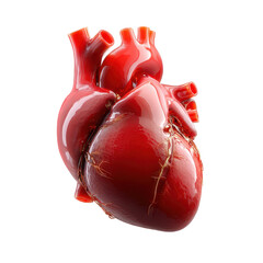 Detailed anatomical model of a human heart showcasing vascular structures and chambers in vibrant colors