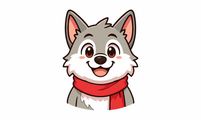 Fototapeta premium Cute wolf mascot cartoon illustration