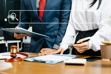 Searching Browsing Internet Data Information Networking Concept with blank search bar.justice and...